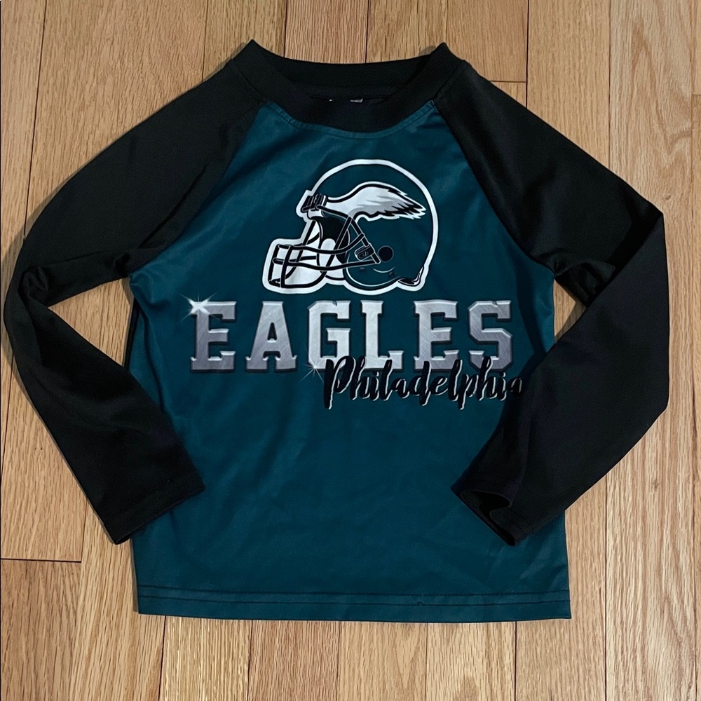 Kids Long Sleeve Team Tee - Green & Black